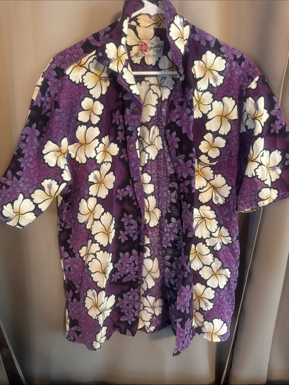 Men's Purple Floral Hawaiian Button-Down Shirt - Casual Camp Collar